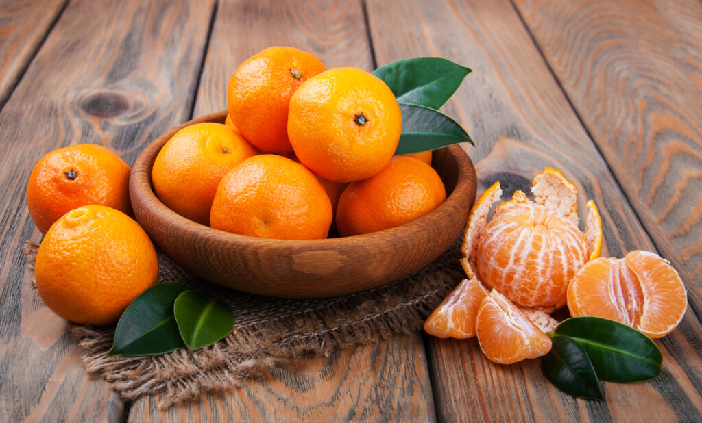 Juicy orange tangerines