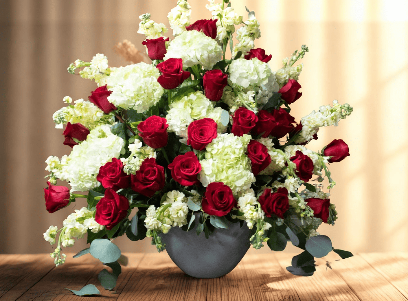 Floral red and white